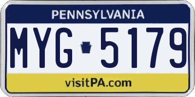 PA license plate MYG5179