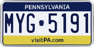 PA license plate MYG5191