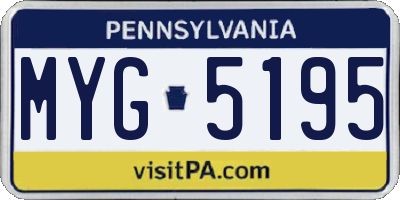 PA license plate MYG5195