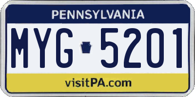 PA license plate MYG5201