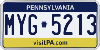 PA license plate MYG5213