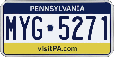 PA license plate MYG5271