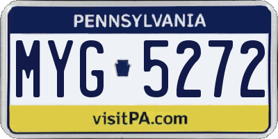 PA license plate MYG5272