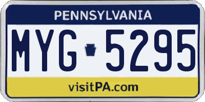 PA license plate MYG5295