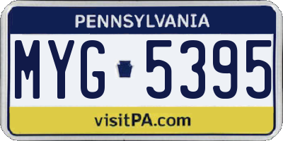 PA license plate MYG5395