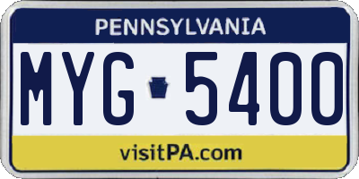 PA license plate MYG5400