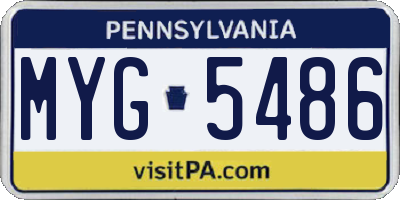 PA license plate MYG5486