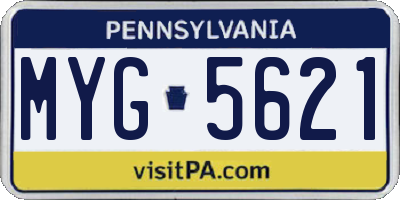 PA license plate MYG5621