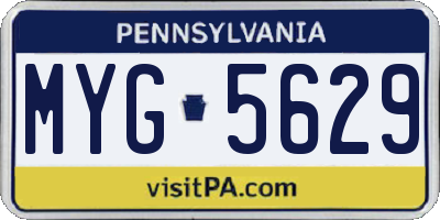 PA license plate MYG5629