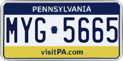 PA license plate MYG5665