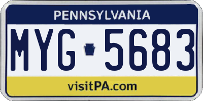 PA license plate MYG5683