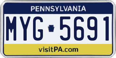 PA license plate MYG5691