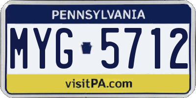 PA license plate MYG5712