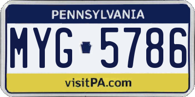 PA license plate MYG5786