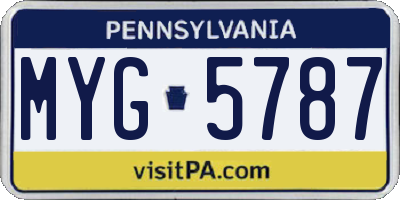 PA license plate MYG5787