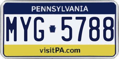 PA license plate MYG5788