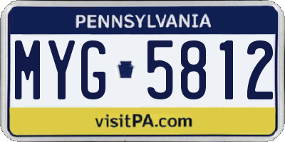 PA license plate MYG5812