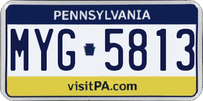 PA license plate MYG5813