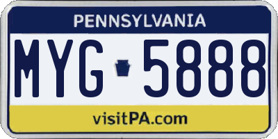 PA license plate MYG5888