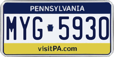 PA license plate MYG5930