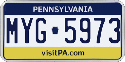 PA license plate MYG5973