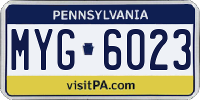 PA license plate MYG6023