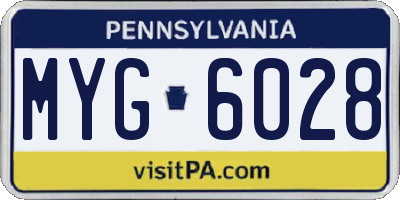 PA license plate MYG6028