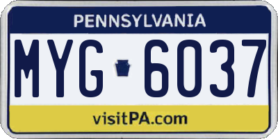 PA license plate MYG6037