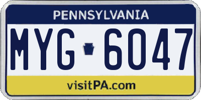 PA license plate MYG6047