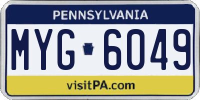 PA license plate MYG6049