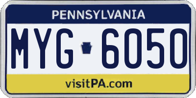 PA license plate MYG6050