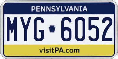 PA license plate MYG6052