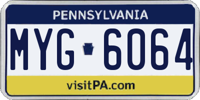 PA license plate MYG6064