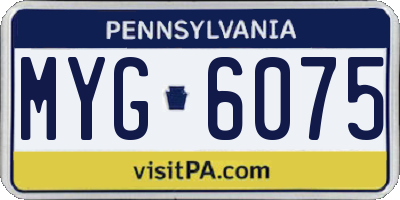 PA license plate MYG6075