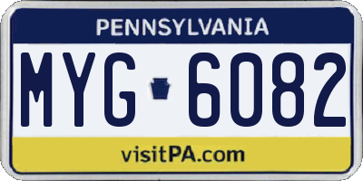 PA license plate MYG6082