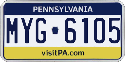 PA license plate MYG6105