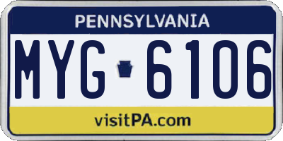 PA license plate MYG6106