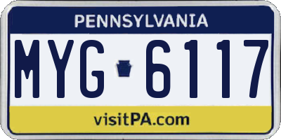 PA license plate MYG6117