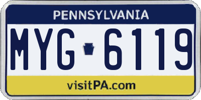 PA license plate MYG6119