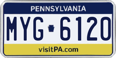 PA license plate MYG6120
