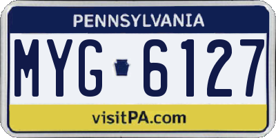 PA license plate MYG6127