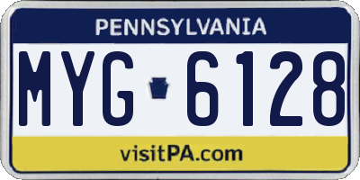 PA license plate MYG6128