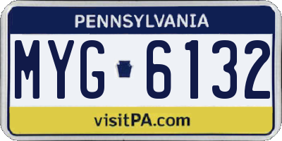 PA license plate MYG6132
