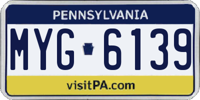 PA license plate MYG6139