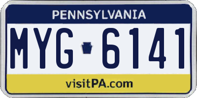 PA license plate MYG6141