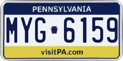 PA license plate MYG6159