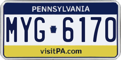 PA license plate MYG6170