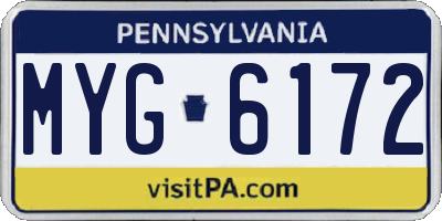 PA license plate MYG6172