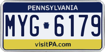 PA license plate MYG6179