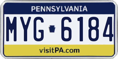 PA license plate MYG6184